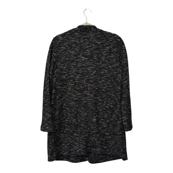 EILEEN FISHER | Tweedy Cotton Knit Open Front Cardigan Sweater, Size M - Picture 4 of 8